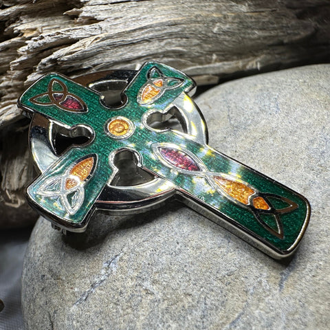 Load image into Gallery viewer, Ireland Celtic Cross Brooch
