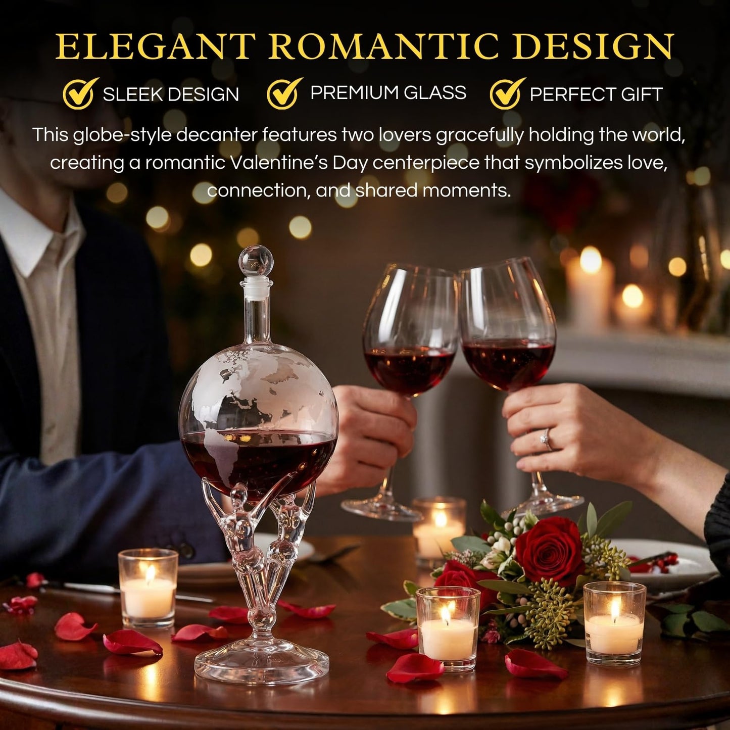 Lovers Crystal Decanter For Wine or Whiskey