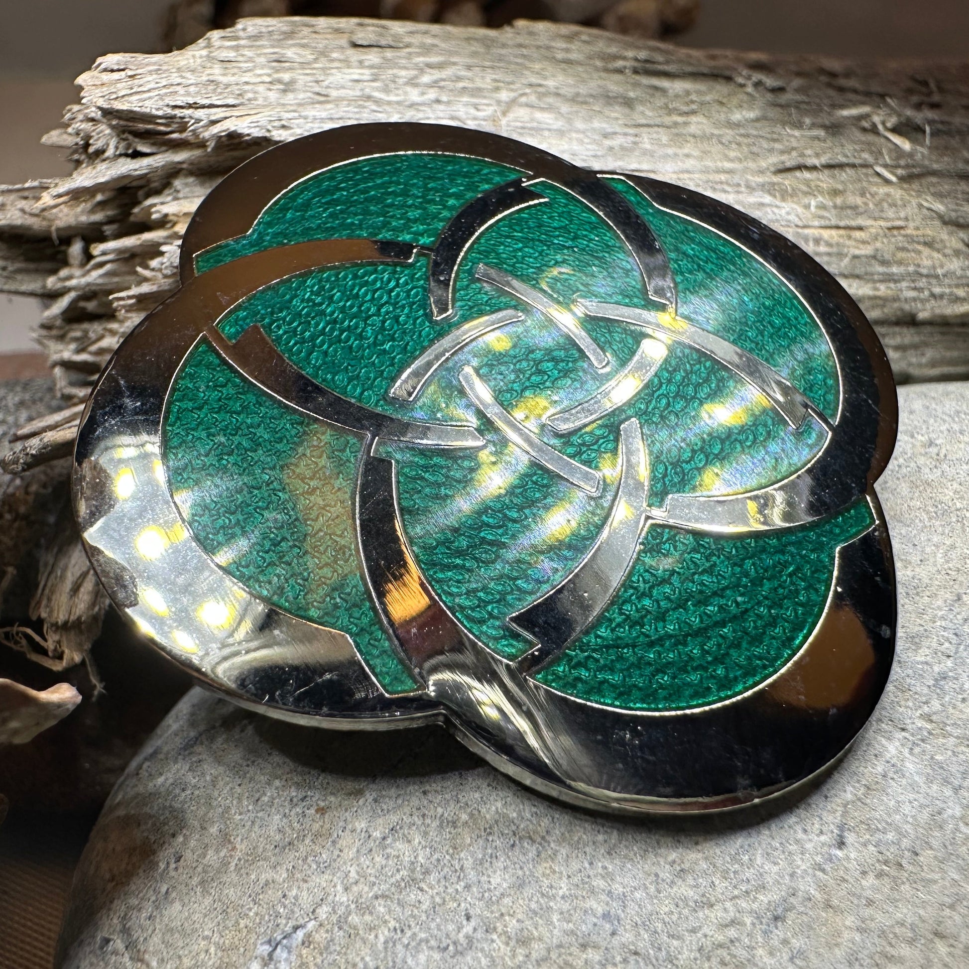 Enamel Dara Celtic Brooch — view 7