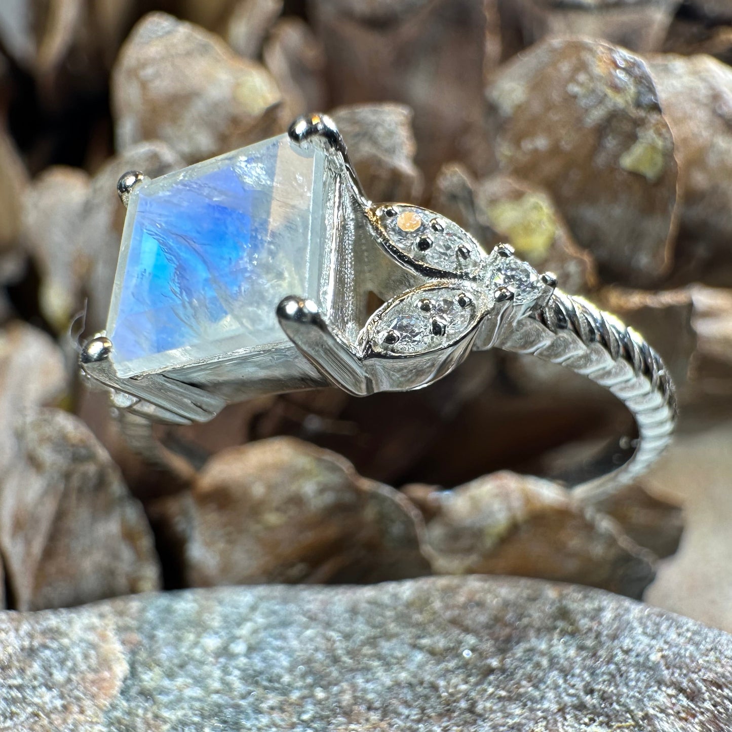 Blossom Frost Moonstone Ring