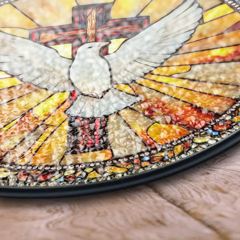 Load image into Gallery viewer, Peace Dove &amp; Cross Suncatcher
