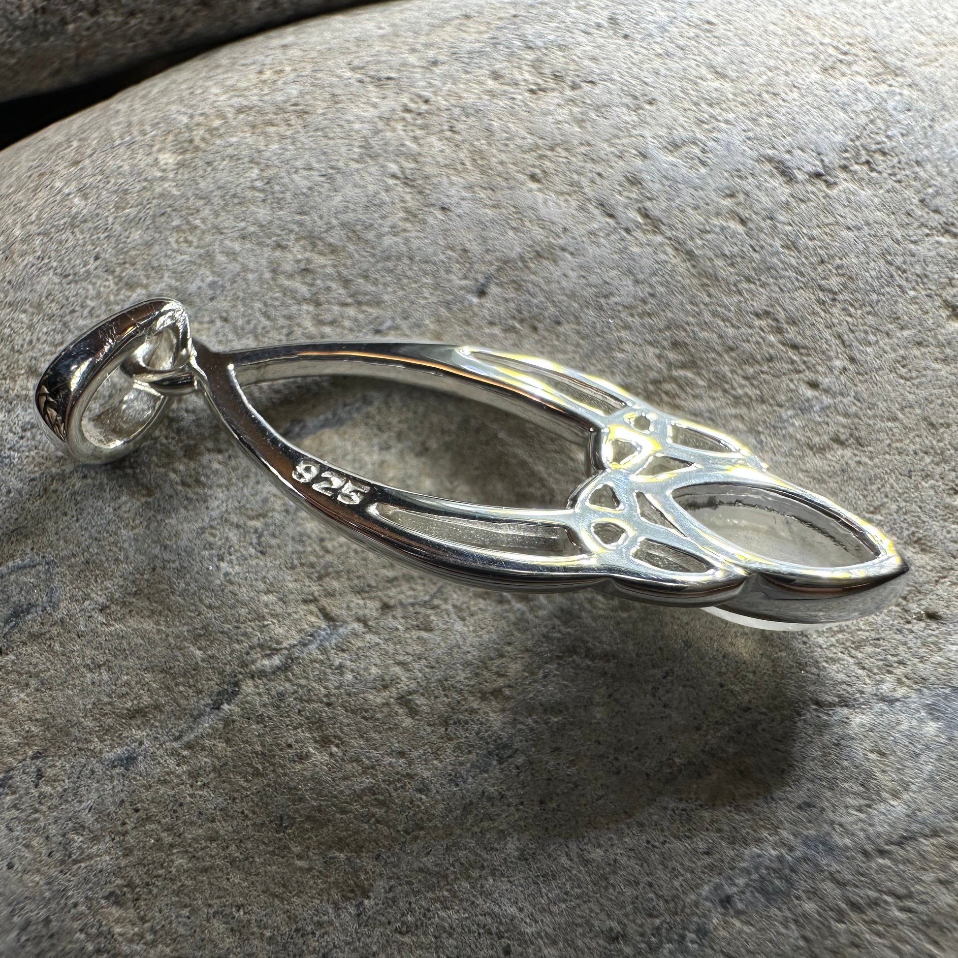 Elegant Moonstone Celtic Trinity Knot Necklace — view 6