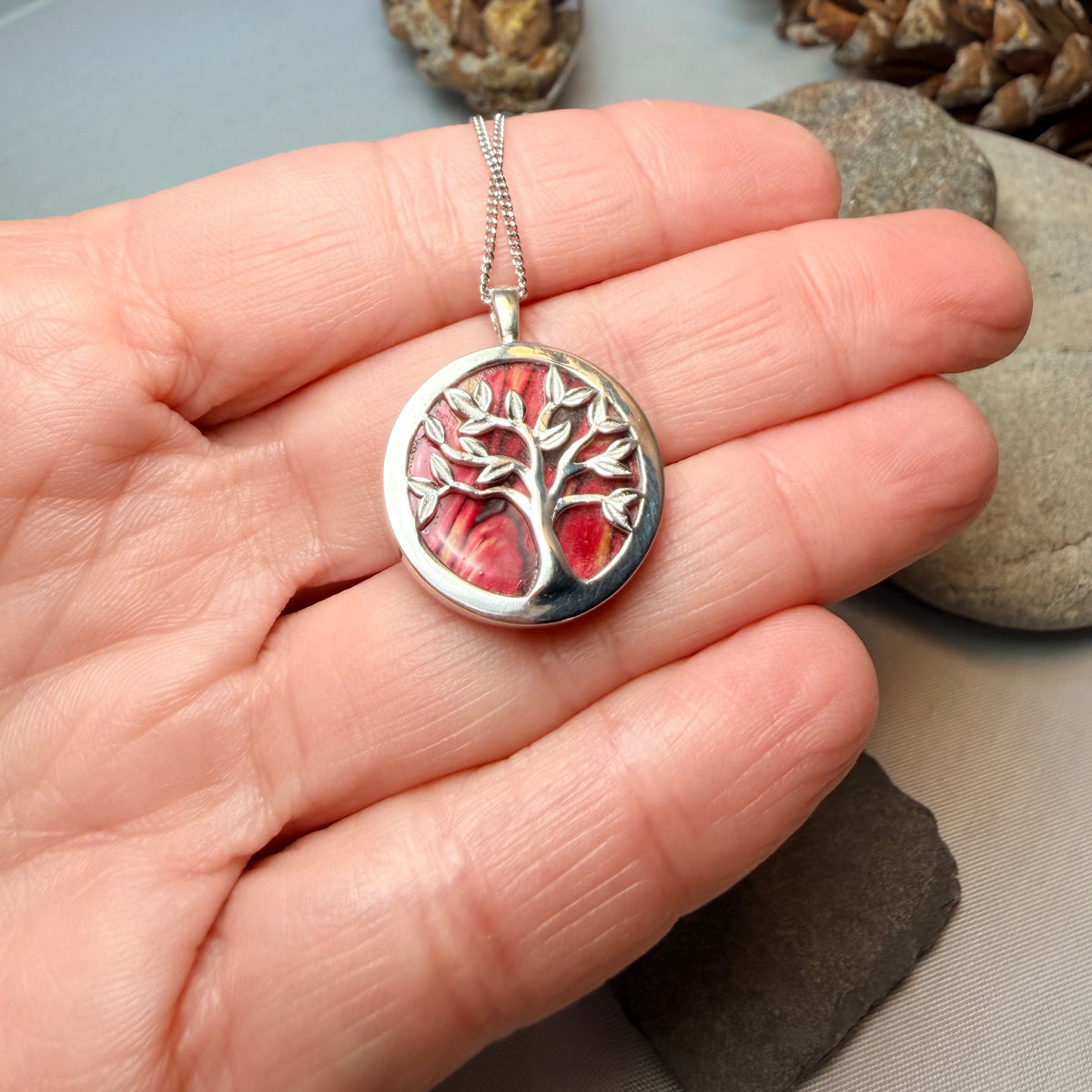 Heathergems Scottish Tree of Life Necklace & Earrings Set - Sterling Silver