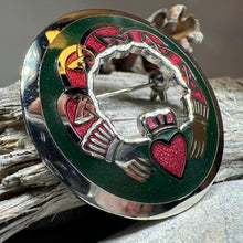 Load image into Gallery viewer, Enamel Irish Claddagh Brooch
