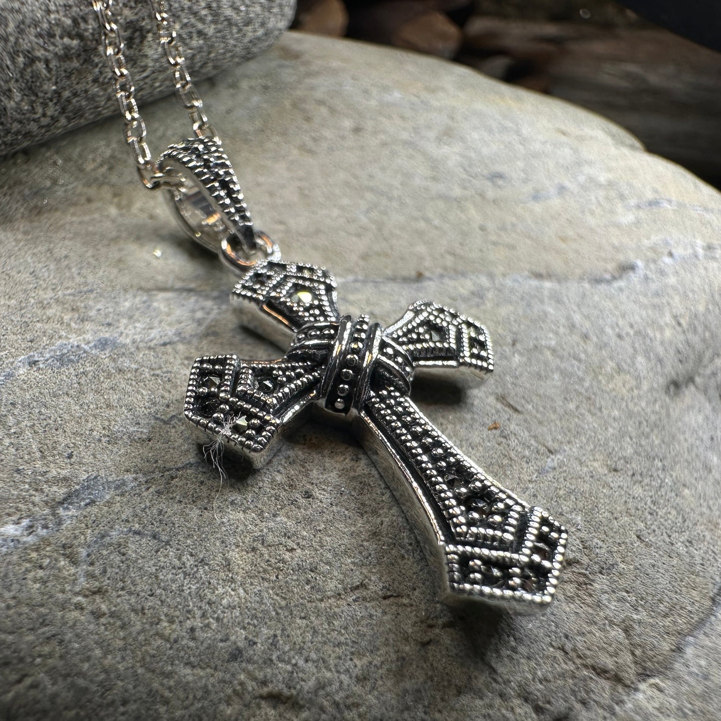 Adain Marcasite Cross Necklace