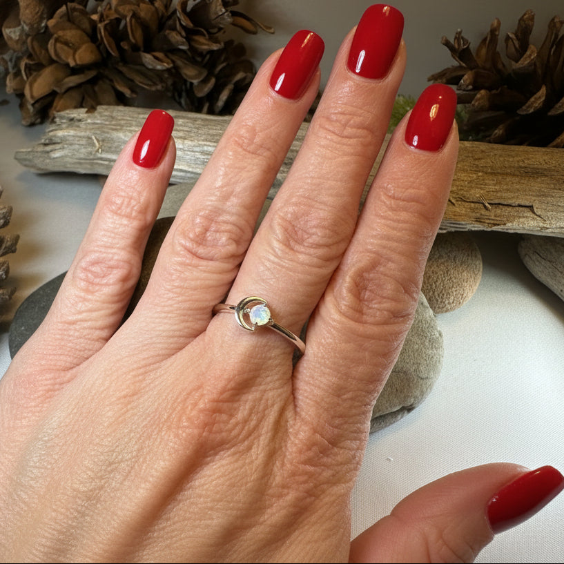 Ophelia Crescent Moon Ring — view 2