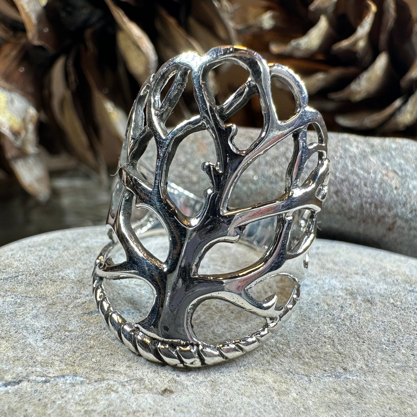 Áedh Celtic Tree of Life Ring in Sterling Silver — view 9