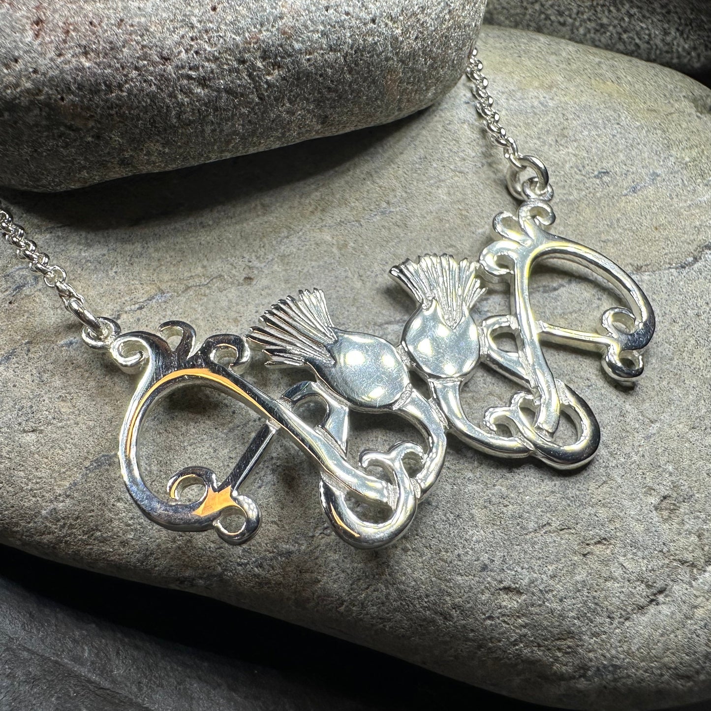 Scottish Meadow Thistle Necklace - Handmade in Scotland