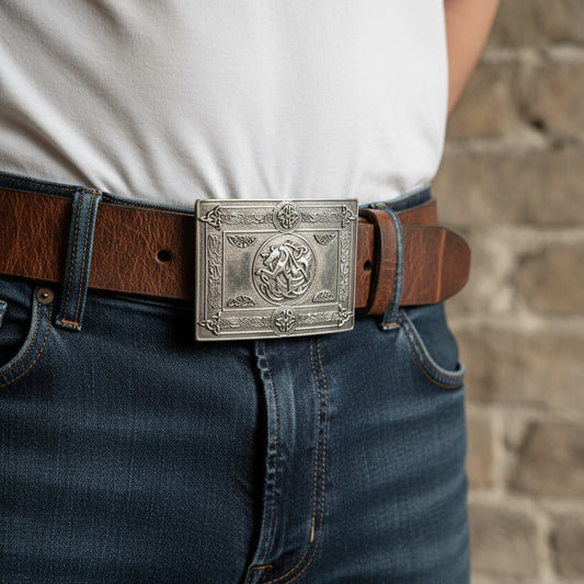 Kelpie Celtic Kilt Belt Buckle - Handmade in Scotland