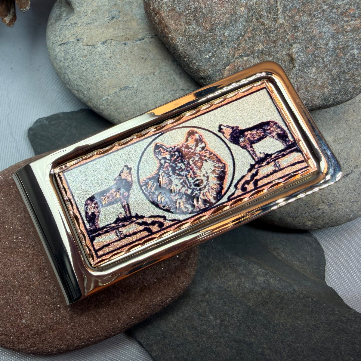 Wolf Pack Copper Money Clip - Handmade in the U.S.A.