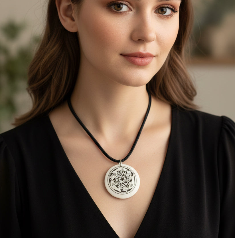 Artisan Celtic Triple Spiral Cat Necklace - Handmade in the U.S.A.