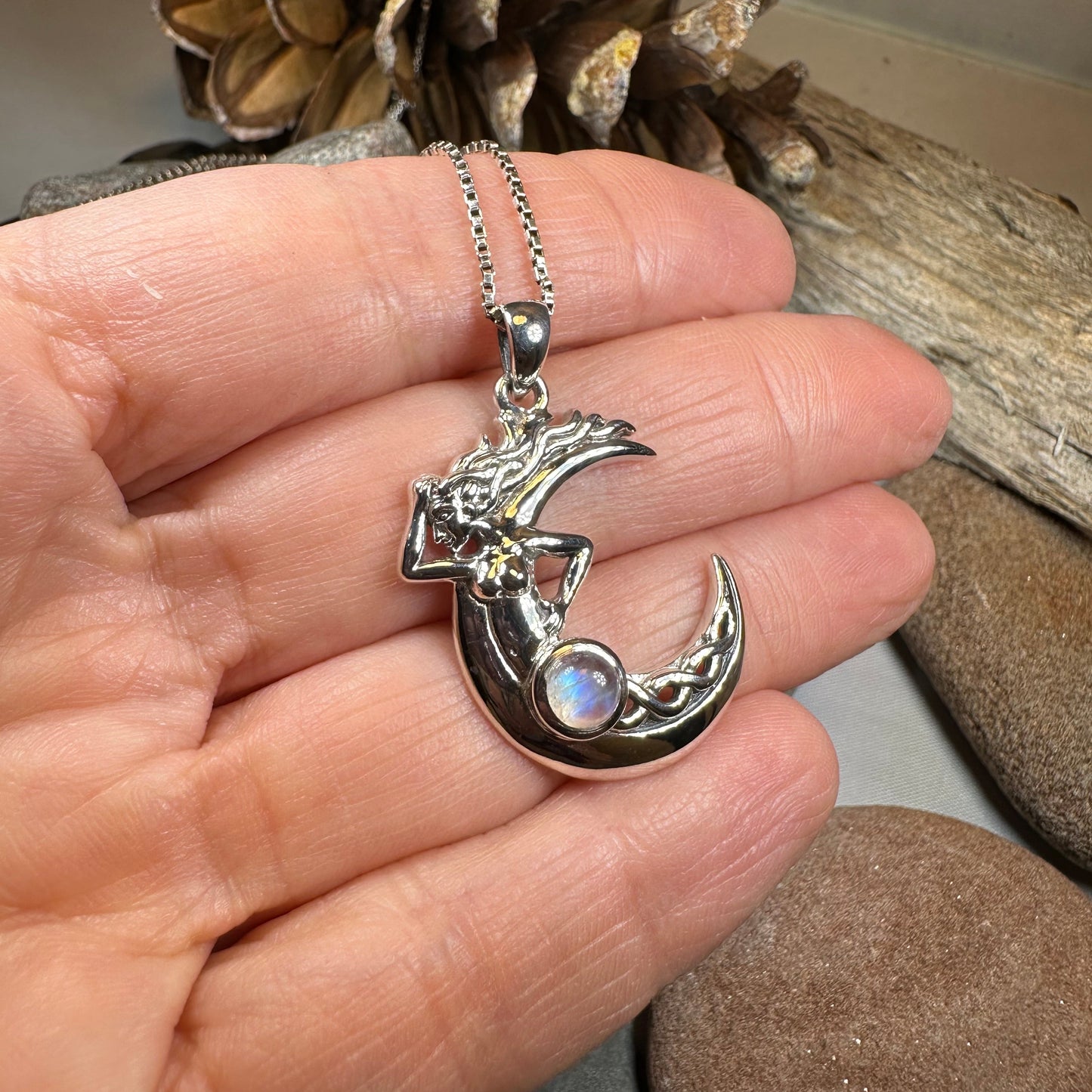 Gealach Moon Goddess Necklace with Moonstone — view 4