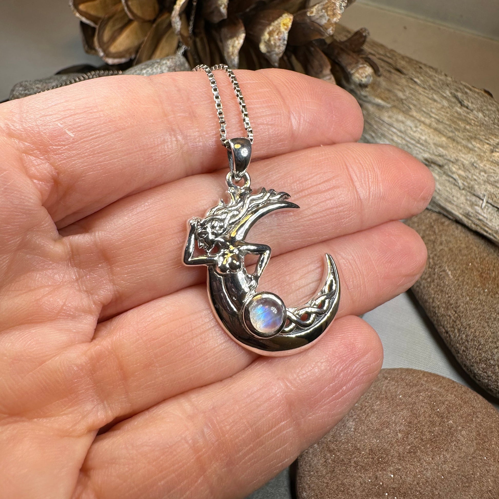 Gealach Moon Goddess Necklace with Moonstone — view 4