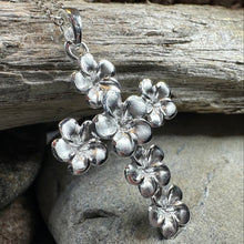 Load image into Gallery viewer, Plumeria Blossom Cross Necklace
