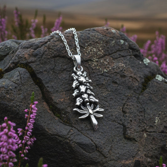 Highland Scottish Heather Necklace in Sterling Silver
