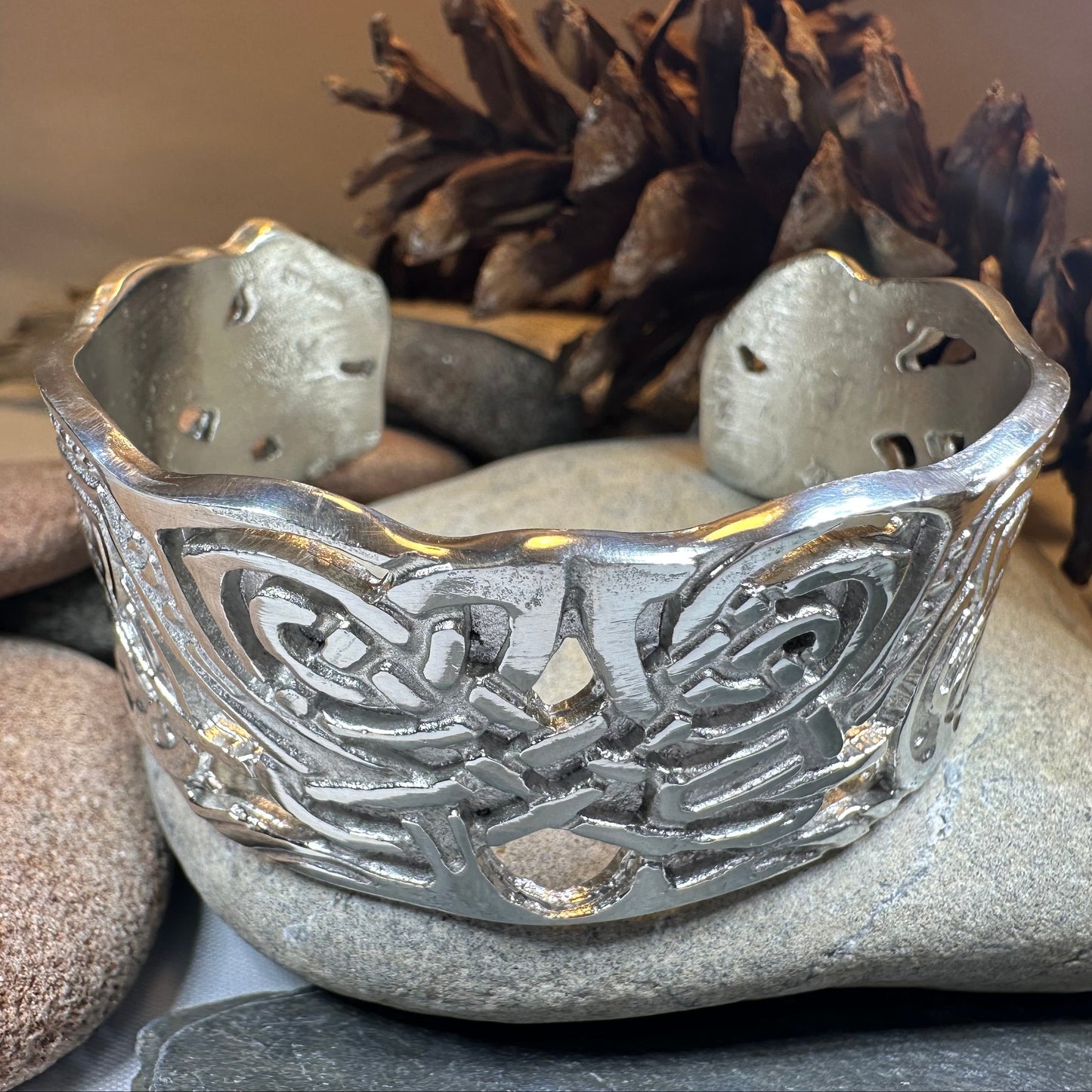 Book of Kells Celtic Knot Cuff Bracelet - Handmade in Scotland
