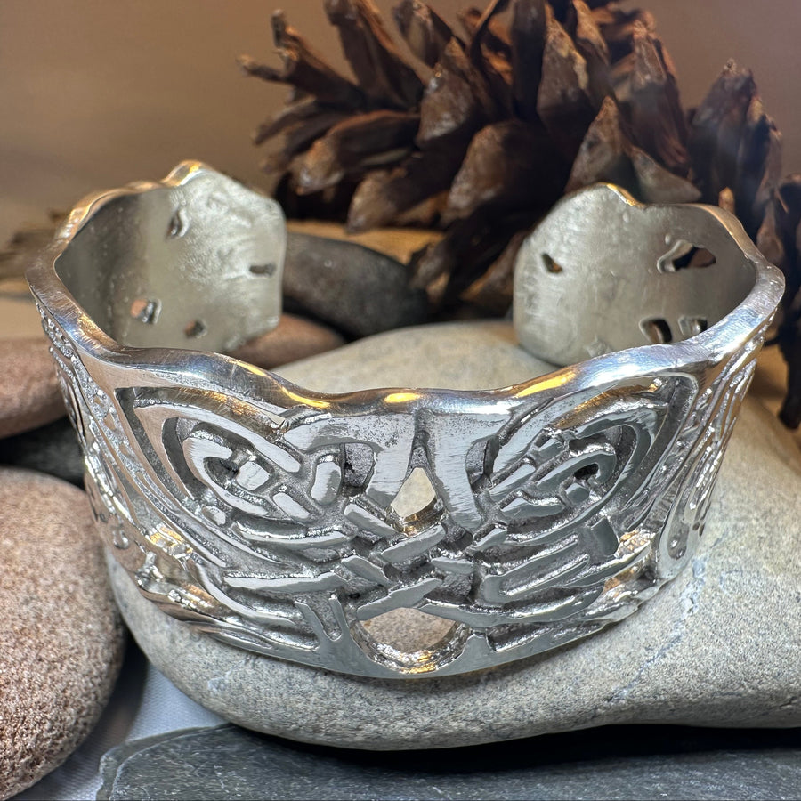 Book of Kells Celtic Knot Cuff Bracelet - Handmade in Scotland