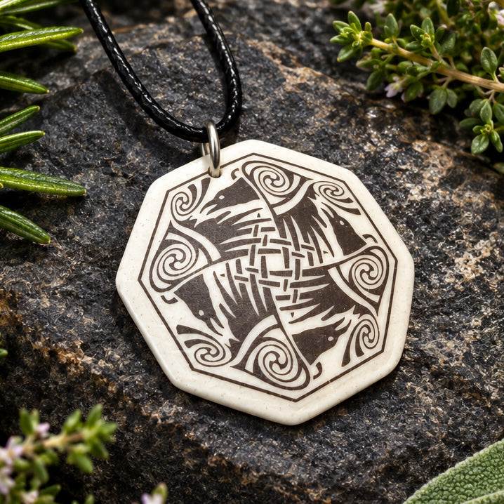 Artisan Nehalennia Celtic Raven Necklace - Handmade in the U.S.A.