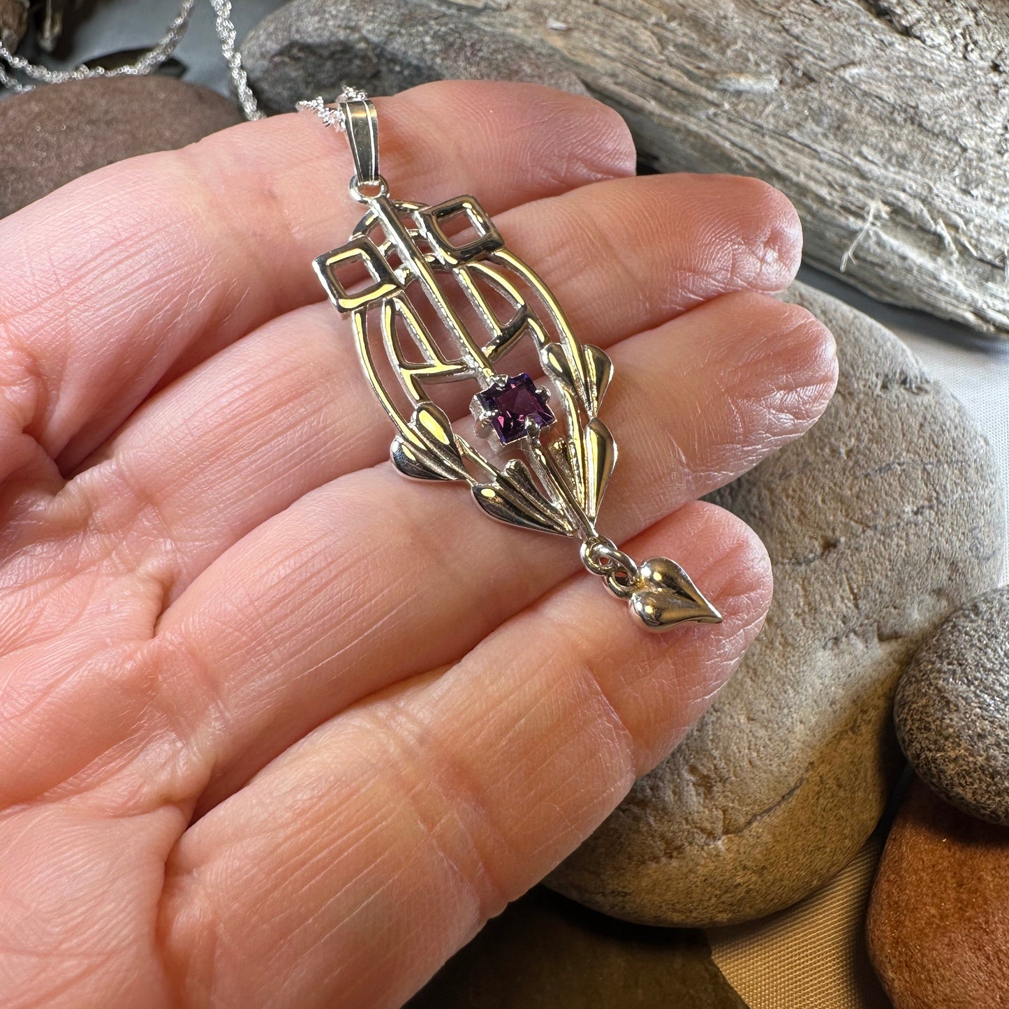 Scottish Mackintosh Thistle Necklace - Handmade in Scotland — view 7