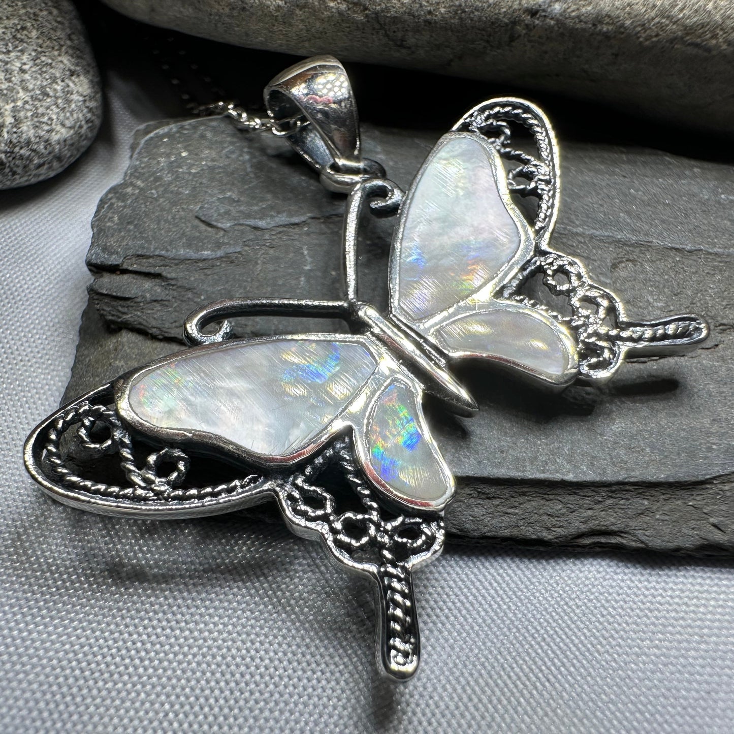 Adeliza Butterfly Necklace in Sterling Silver