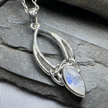Load image into Gallery viewer, Moonstone Trinity Knot Necklace
