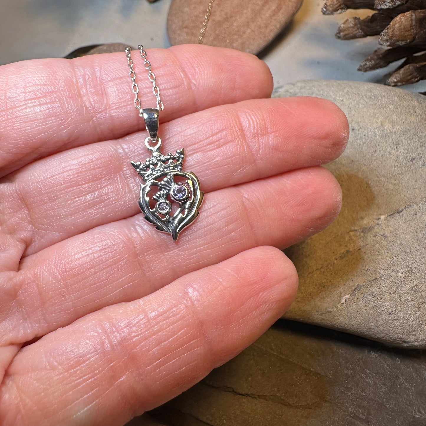 Petite Amethyst Scottish Luckenbooth Necklace — view 5