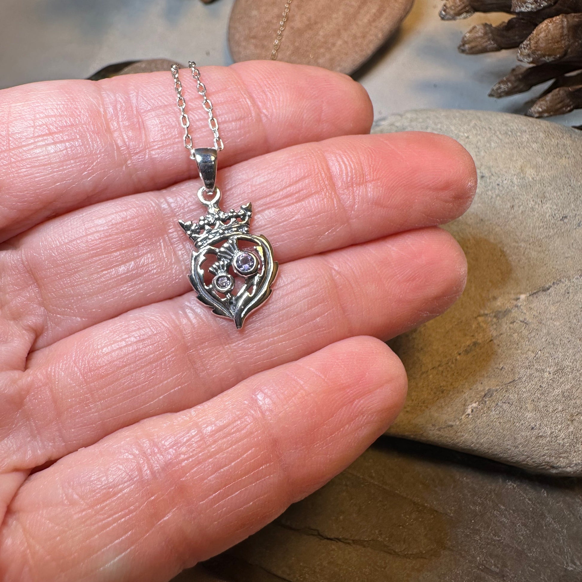 Petite Amethyst Scottish Luckenbooth Necklace — view 5