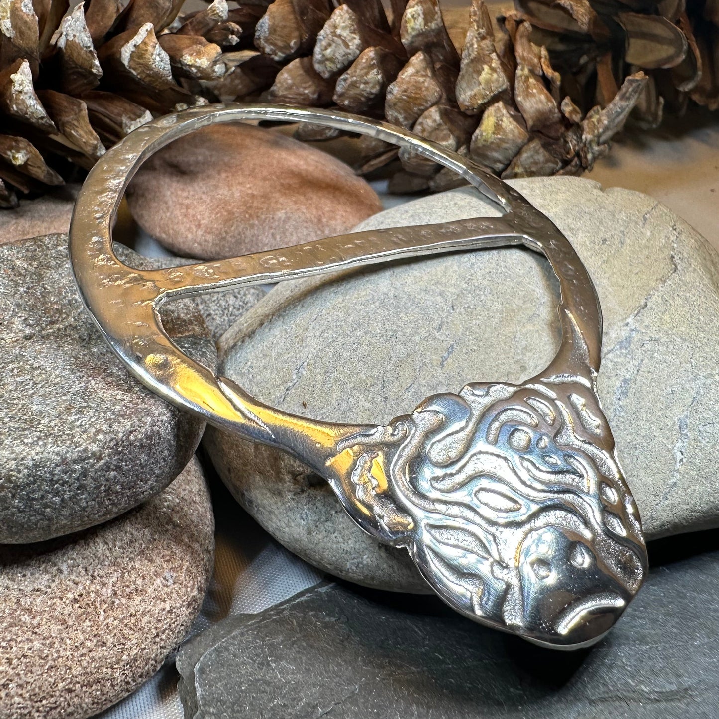 Scruffy Highland Cow Scarf Ring - Handmade in Scotland