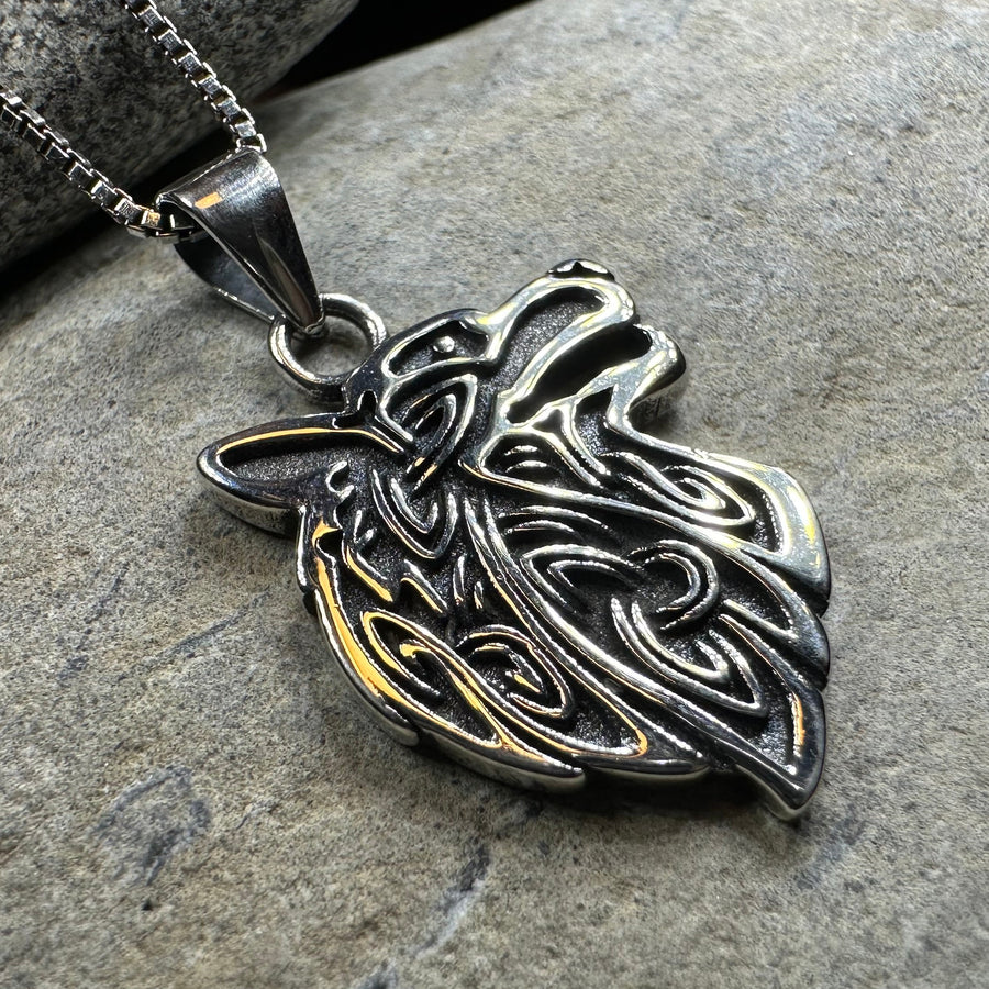 Ian Celtic Wolf Necklace