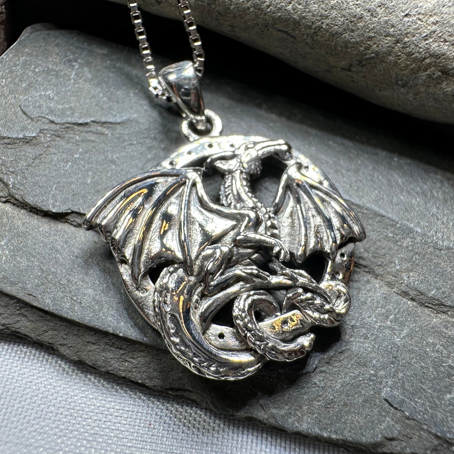 Silverwings Dragon Necklace in Sterling Silver — view 5