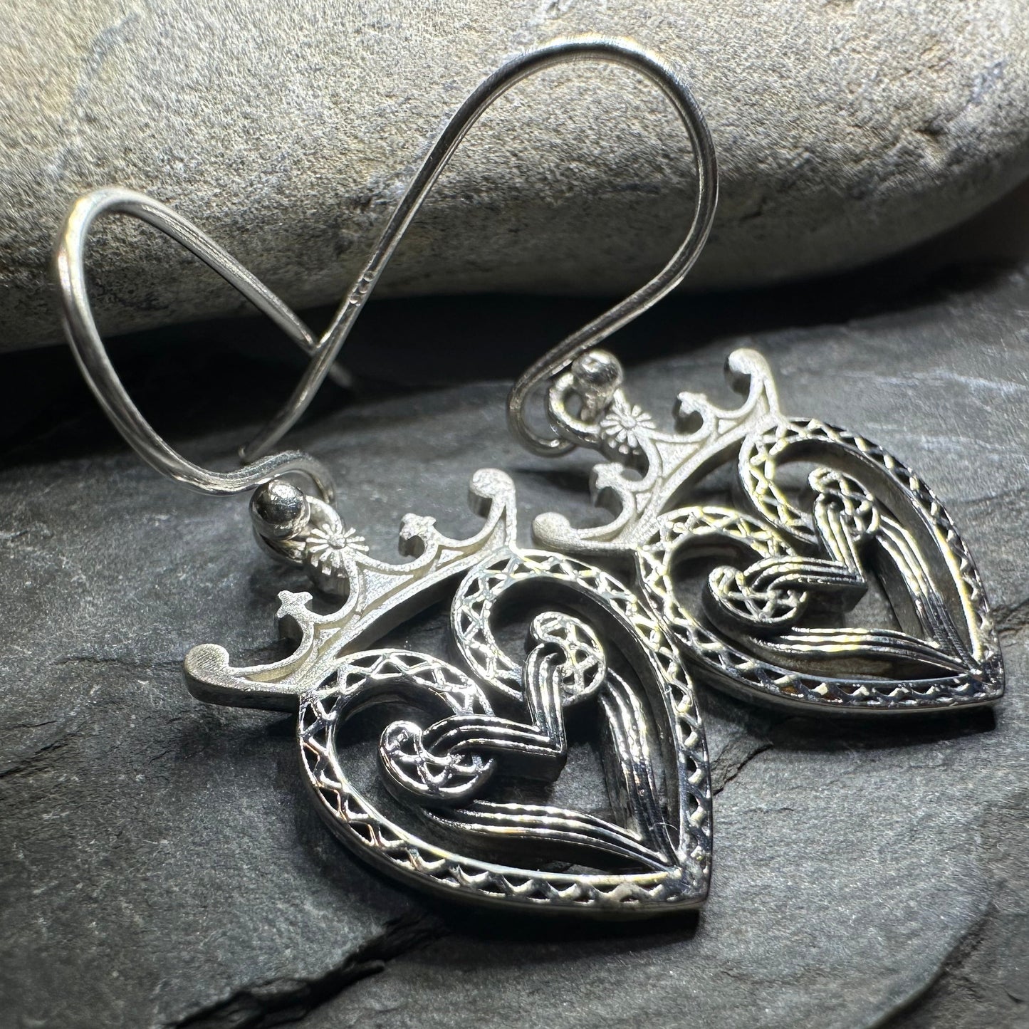 Lady of Skye Scottish Luckenbooth Earrings in Sterling Silver — view 3