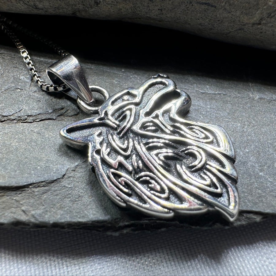 Ian Celtic Wolf Necklace