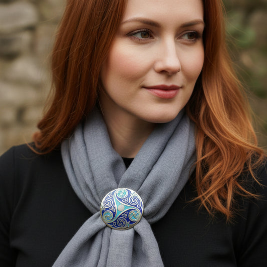 Enamel Celtic Spiral Scarf Ring — view 2