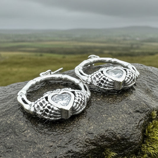 Gothic Claddagh Earrings