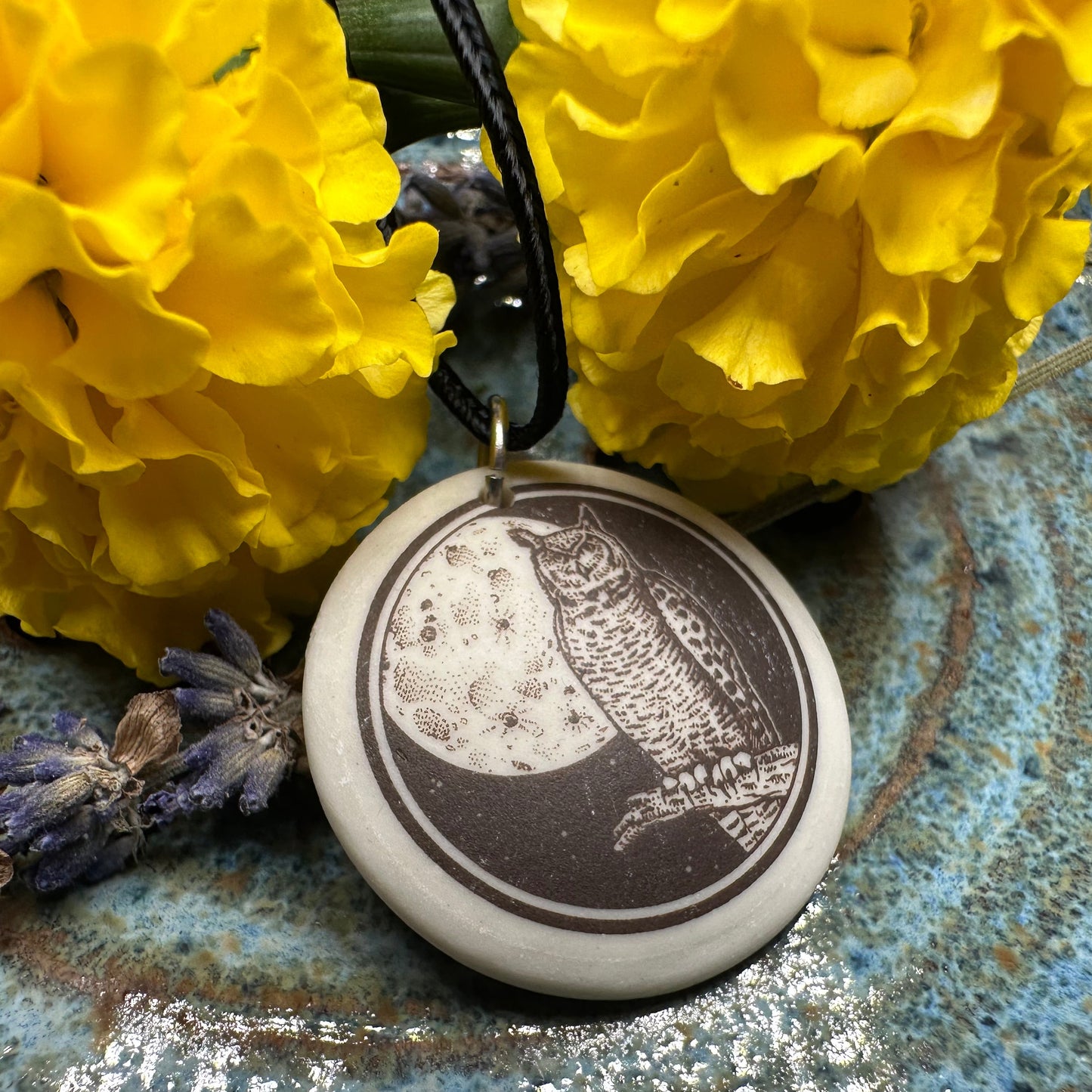 Artisan Great Horned Owl Necklace - Handmade in the U.S.A.