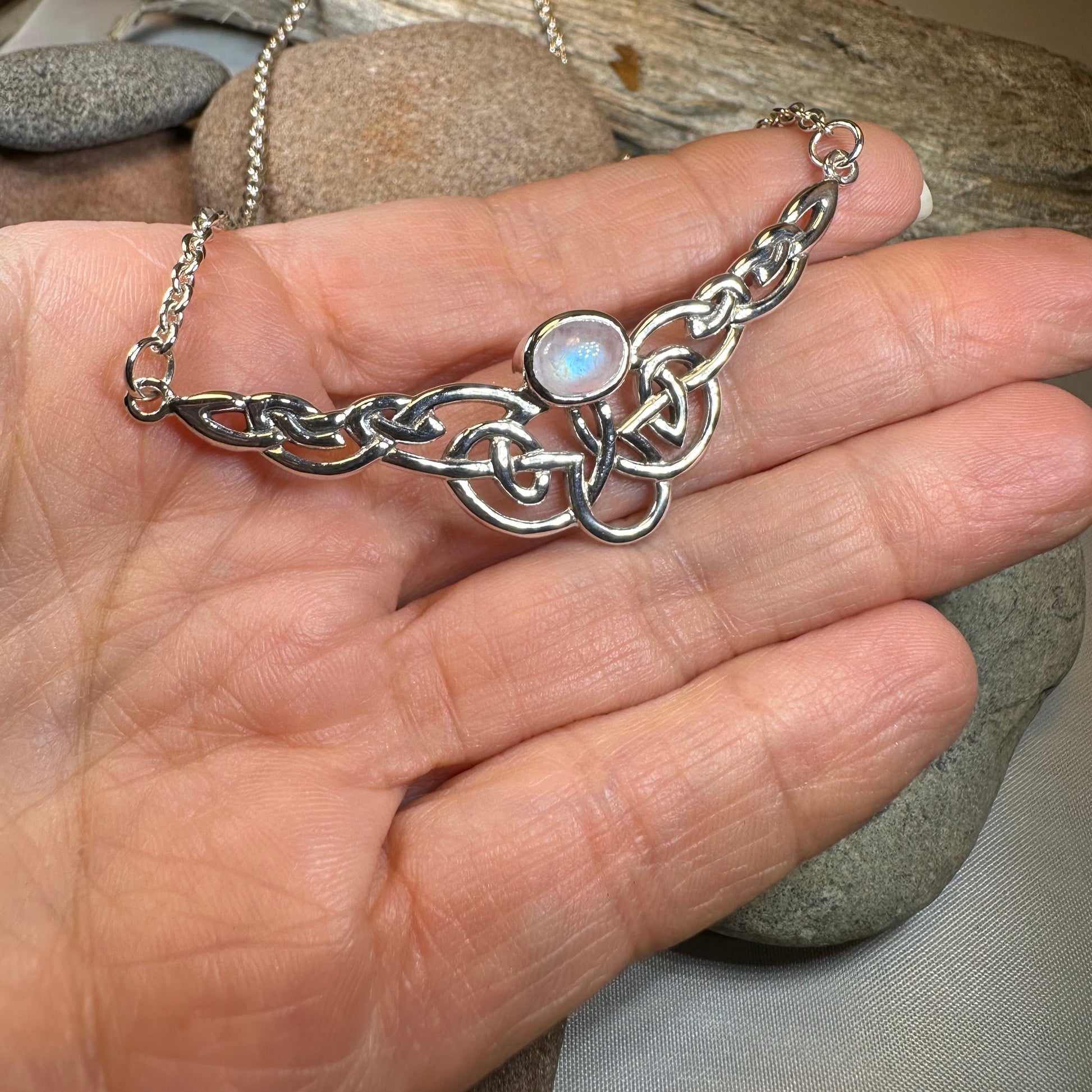 Helen Celtic Knot Necklace in Sterling Silver — view 5