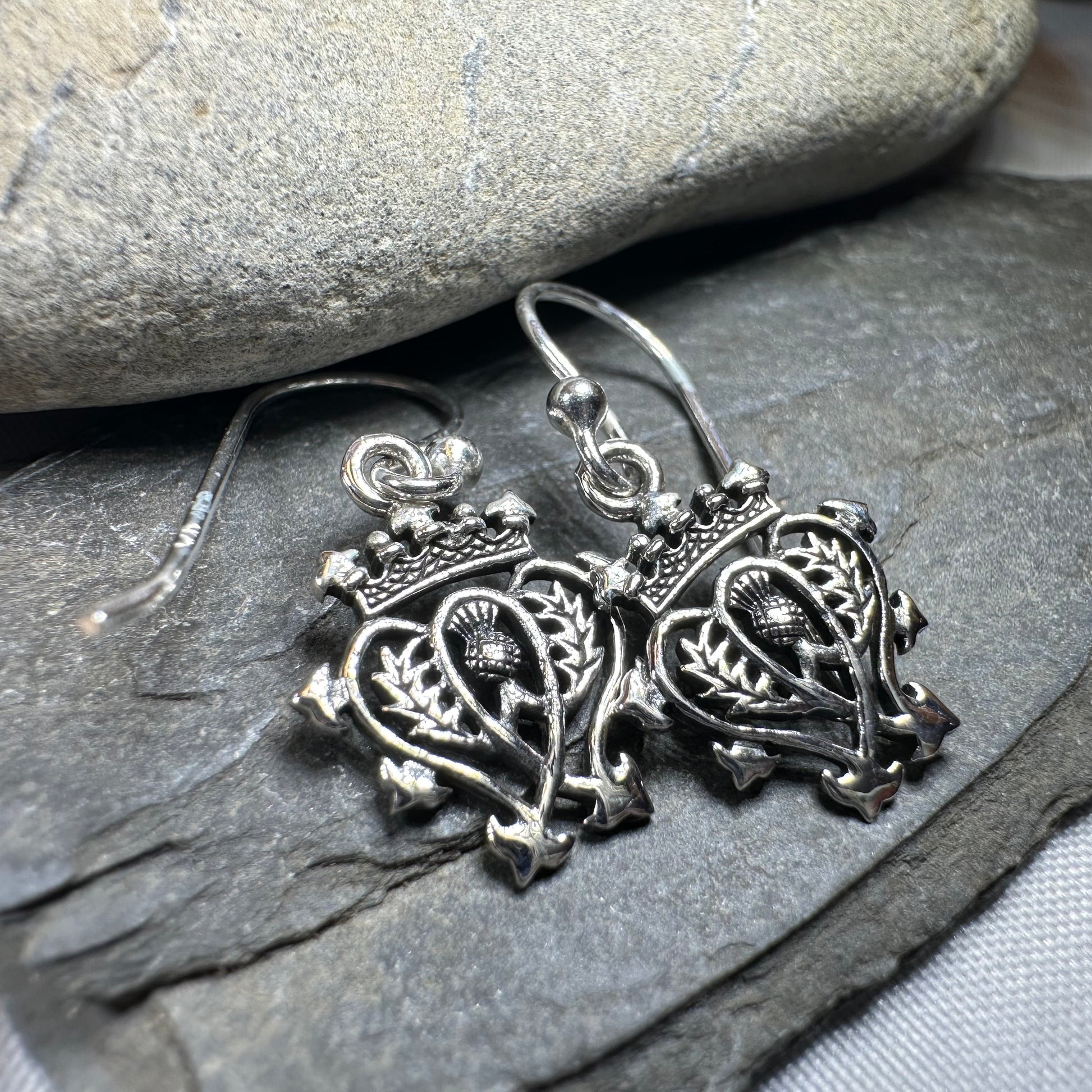 Elegance Scottish Luckenbooth Earrings in Sterling Silver — view 3