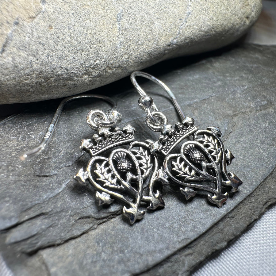 Elegance Scottish Luckenbooth Earrings in Sterling Silver