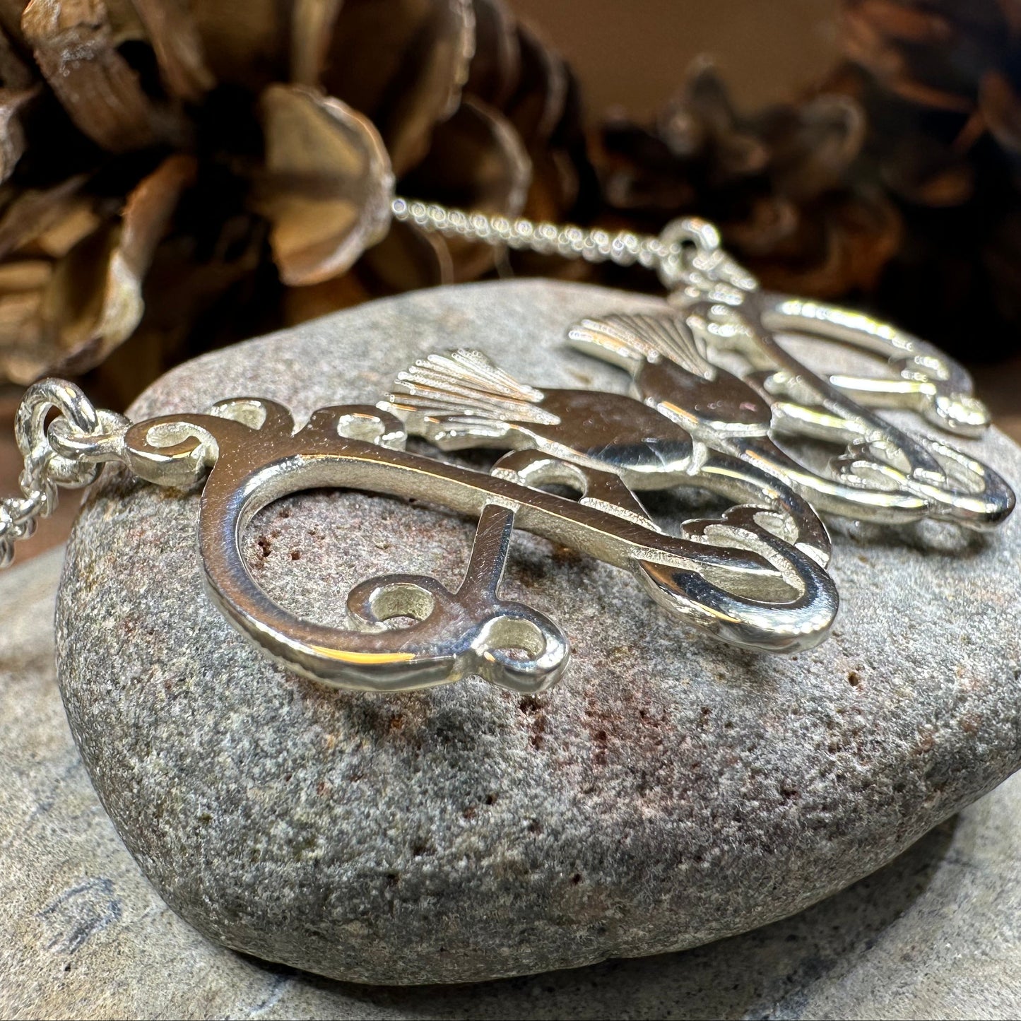 Scottish Meadow Thistle Necklace - Handmade in Scotland