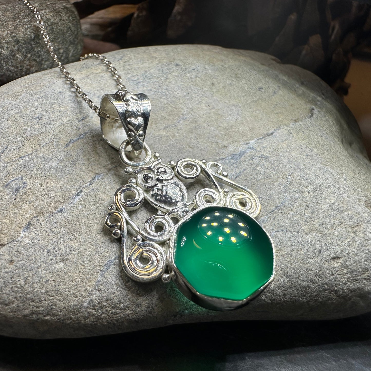 Mirra Owl Necklace in Sterling Silver