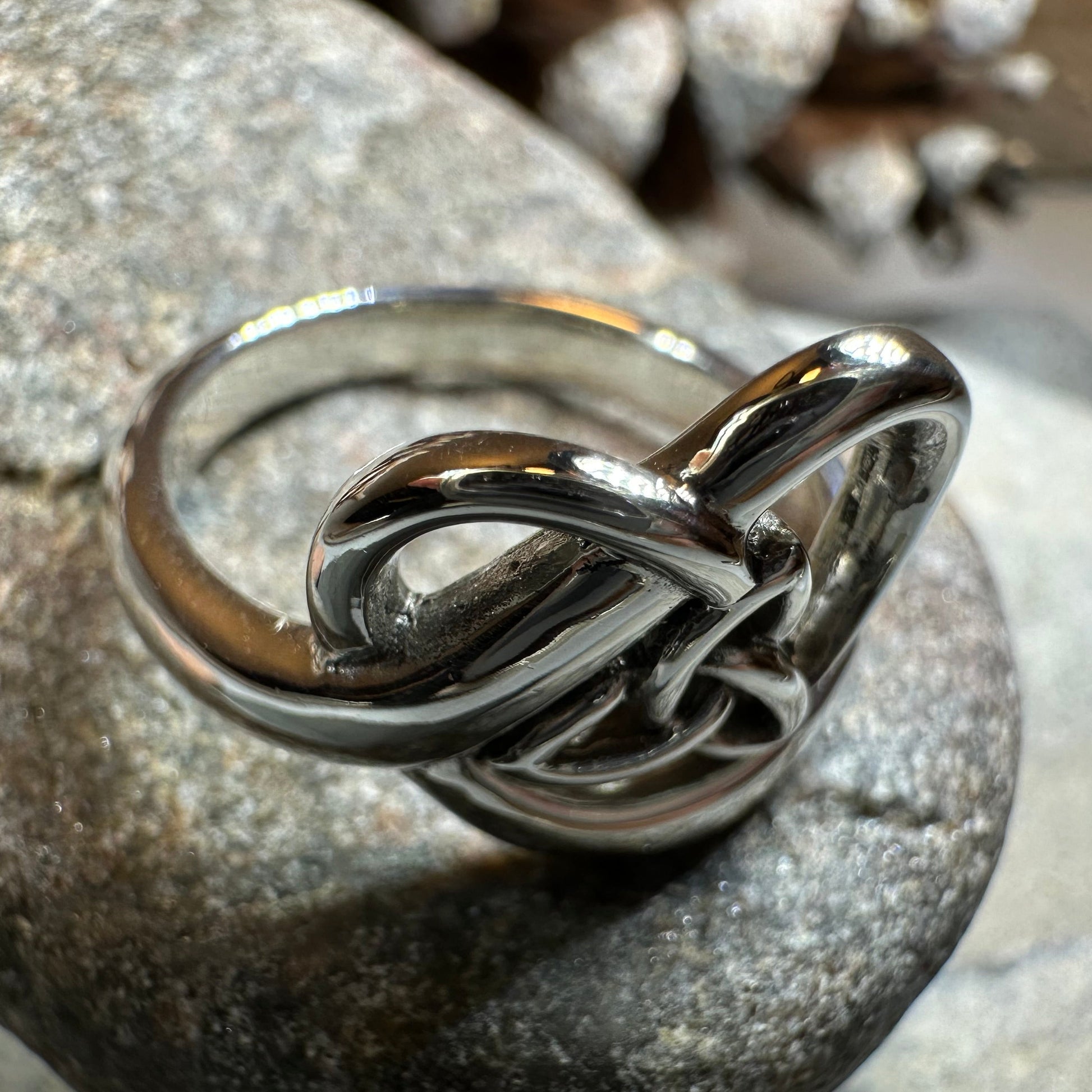 Celtic Trinity Knot Heart Ring in Sterling Silver — view 8