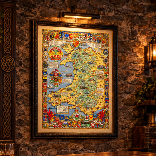 Vintage Map of Wales, 1966 Wall Art