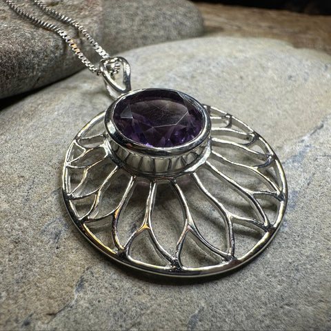 Load image into Gallery viewer, Amethyst Lotus Flower Necklace
