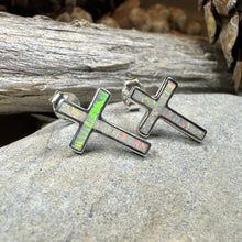 Load image into Gallery viewer, Serene Soul Opal Cross Earrings
