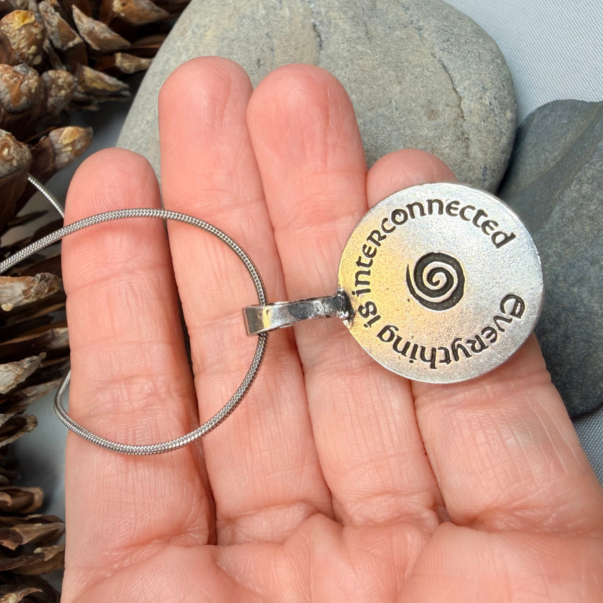 Pewter Interconnected Chalice Well Necklace - Handmade in the U.S.A.