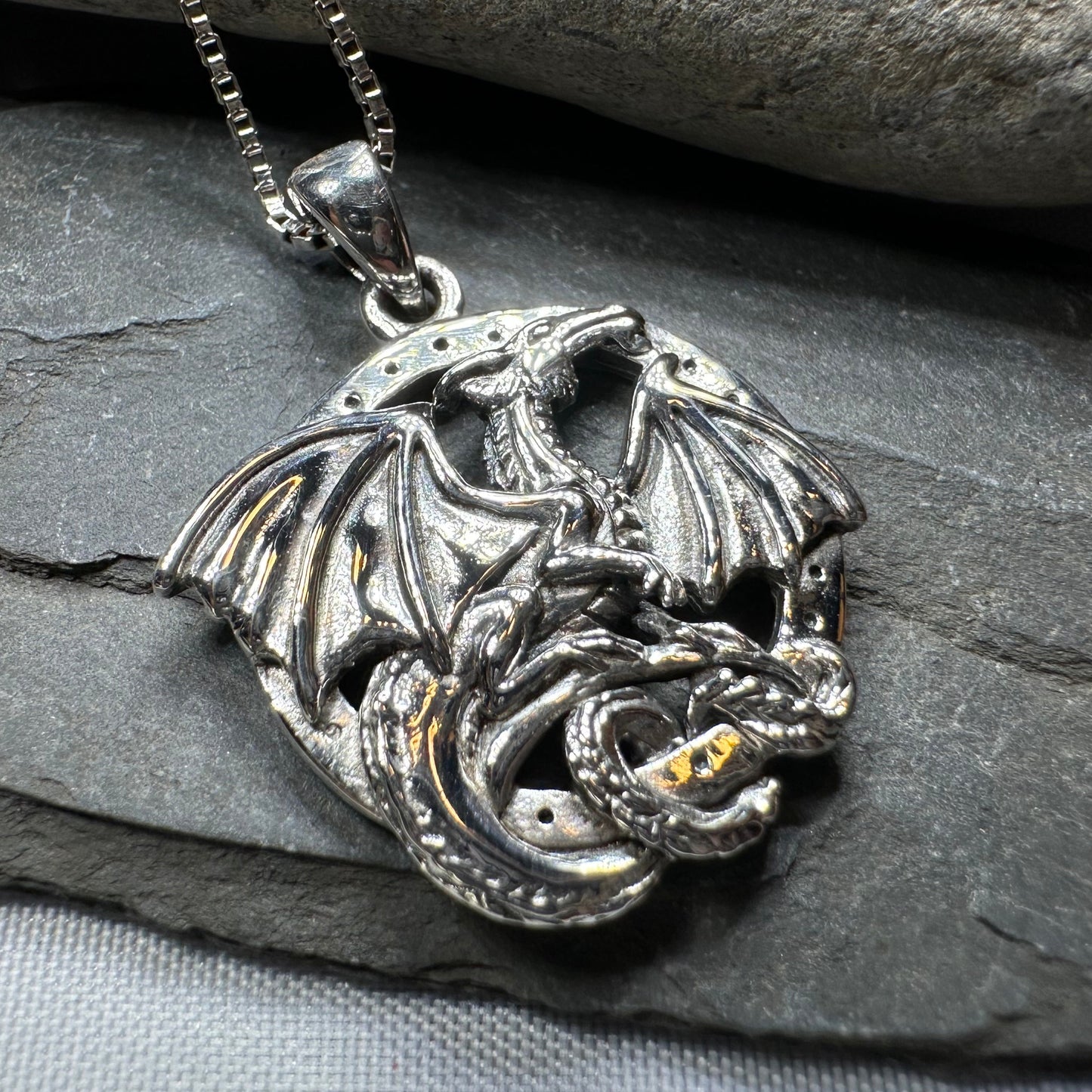 Silverwings Dragon Necklace in Sterling Silver — view 3
