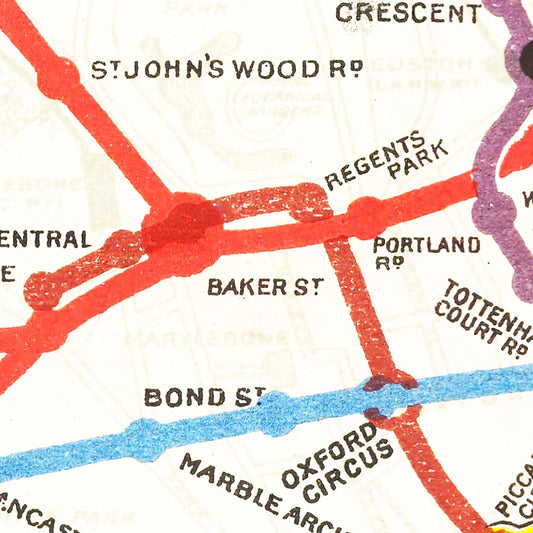 Vintage Railroad Map of London 1908 Wall Art