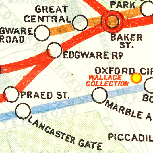 Vintage Railroad Map of London 1912 Wall Art