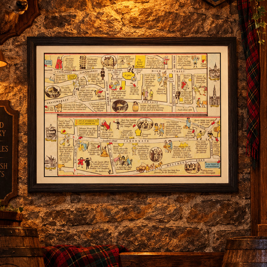 Vintage Map of Royal Mile of Edinburgh, 1948 Wall Art