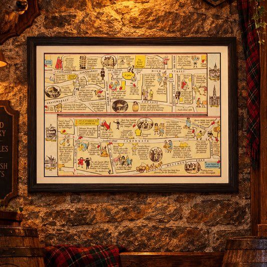 Vintage Map of Royal Mile of Edinburgh, 1948 Wall Art
